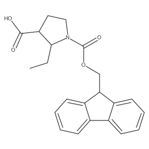 2-ethyl-1-{[(9H-fluoren-9-yl)methoxy]carbonyl}pyrrolidine-3-carboxylic acid结构式