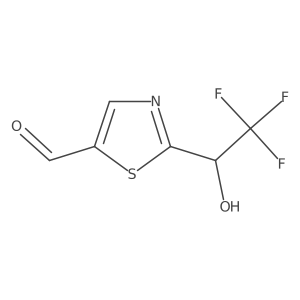 2-(2,2,2-Trifluoro-1-hydroxyethyl)-1,3-thiazole-5-carbaldehyde结构式