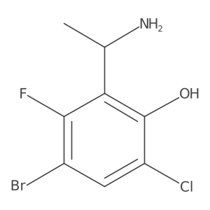 2-(1-Aminoethyl)-4-bromo-6-chloro-3-fluorophenol结构式