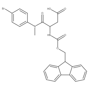 3-[(4-bromophenyl)(methyl)carbamoyl]-3-({[(9H-fluoren-9-yl)methoxy]carbonyl}amino)propanoic acid结构式