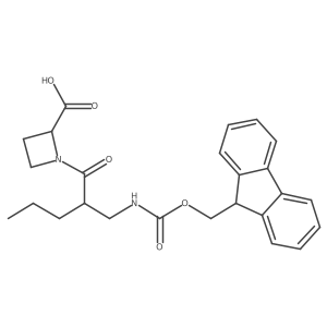 1-{2-[({[(9H-fluoren-9-yl)methoxy]carbonyl}amino)methyl]pentanoyl}azetidine-2-carboxylic acid结构式