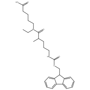 5-[N-ethyl-5-({[(9H-fluoren-9-yl)methoxy]carbonyl}amino)-2-methylpentanamido]pentanoic acid Structure