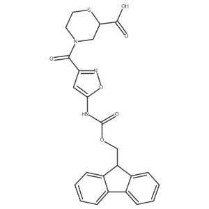 4-[5-({[(9H-fluoren-9-yl)methoxy]carbonyl}amino)-1,2-oxazole-3-carbonyl]thiomorpholine-2-carboxylic acid结构式