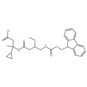 3-cyclopropyl-3-[4-({[(9H-fluoren-9-yl)methoxy]carbonyl}amino)-3-methoxybutanamido]butanoic acid结构式