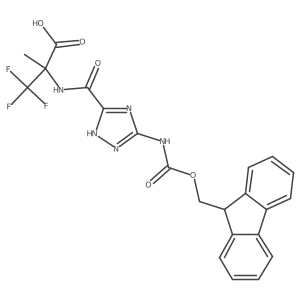 2-{[5-({[(9H-fluoren-9-yl)methoxy]carbonyl}amino)-1H-1,2,4-triazol-3-yl]formamido}-3,3,3-trifluoro-2-methylpropanoic acid结构式