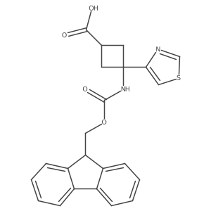 3-({[(9H-fluoren-9-yl)methoxy]carbonyl}amino)-3-(1,3-thiazol-4-yl)cyclobutane-1-carboxylic acid Structure