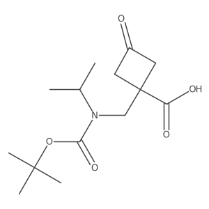 1-({[(Tert-butoxy)carbonyl](propan-2-yl)amino}methyl)-3-oxocyclobutane-1-carboxylic acid Structure