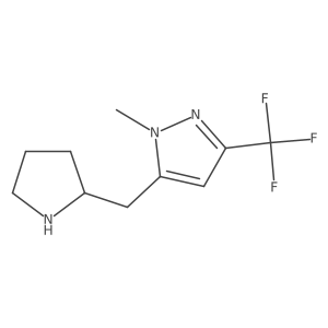 1-methyl-5-(pyrrolidin-2-ylmethyl)-3-(trifluoromethyl)-1H-pyrazole结构式