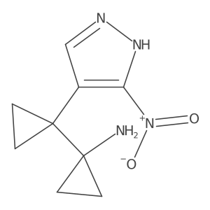1-[1-(3-nitro-1H-pyrazol-4-yl)cyclopropyl]cyclopropan-1-amine结构式