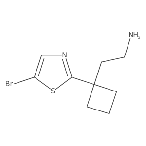 2-[1-(5-Bromo-1,3-thiazol-2-yl)cyclobutyl]ethan-1-amine Structure