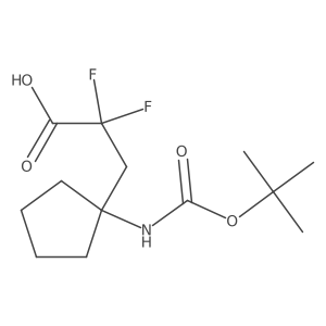 3-(1-{[(Tert-butoxy)carbonyl]amino}cyclopentyl)-2,2-difluoropropanoic acid结构式
