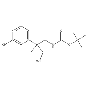 tert-butyl N-[3-amino-2-(2-chloropyridin-4-yl)-2-methylpropyl]carbamate结构式