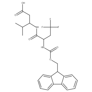 (3R)-3-[2-({[(9H-fluoren-9-yl)methoxy]carbonyl}amino)-4,4,4-trifluorobutanamido]-4-methylpentanoic acid结构式