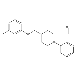 3-(4-(((5,6-Dimethylpyrimidin-4-yl)oxy)methyl)piperidin-1-yl)picolinonitrile Structure