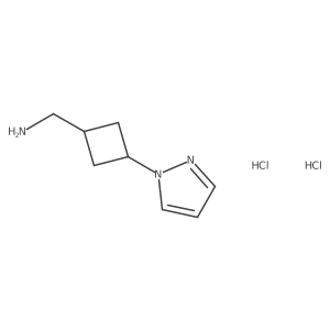 (3-Pyrazol-1-ylcyclobutyl)methanamine;dihydrochloride Structure