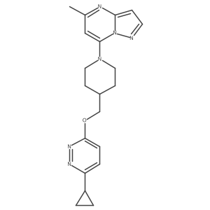 3-Cyclopropyl-6-[(1-{5-methylpyrazolo[1,5-a]pyrimidin-7-yl}piperidin-4-yl)methoxy]pyridazine结构式