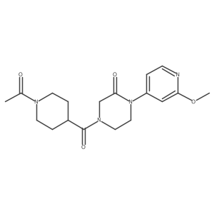 4-(1-Acetylpiperidine-4-carbonyl)-1-(2-methoxypyridin-4-yl)piperazin-2-one结构式