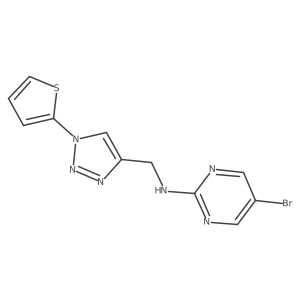 5-bromo-N-{[1-(thiophen-2-yl)-1H-1,2,3-triazol-4-yl]methyl}pyrimidin-2-amine Structure