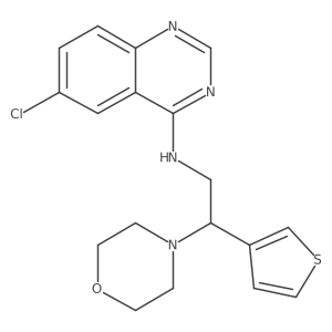 6-chloro-N-[2-(morpholin-4-yl)-2-(thiophen-3-yl)ethyl]quinazolin-4-amine结构式