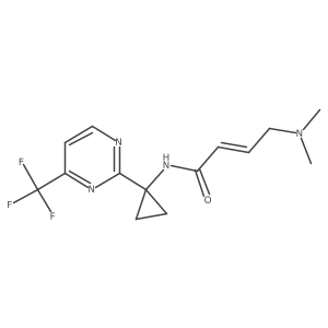 (2E)-4-(dimethylamino)-N-{1-[4-(trifluoromethyl)pyrimidin-2-yl]cyclopropyl}but-2-enamide结构式