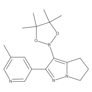2-(5-Methylpyridin-3-yl)-3-(4,4,5,5-tetramethyl-1,3,2-dioxaborolan-2-yl)-5,6-dihydro-4H-pyrrolo[1,2-b]pyrazole结构式