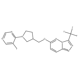 5-Fluoro-4-[3-({[3-(trifluoromethyl)-[1,2,4]triazolo[4,3-b]pyridazin-6-yl]oxy}methyl)pyrrolidin-1-yl]pyrimidine结构式