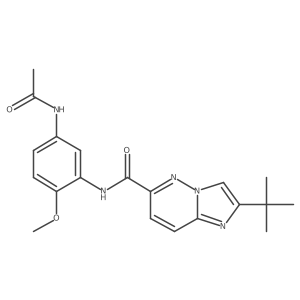 2-tert-butyl-N-(5-acetamido-2-methoxyphenyl)imidazo[1,2-b]pyridazine-6-carboxamide结构式