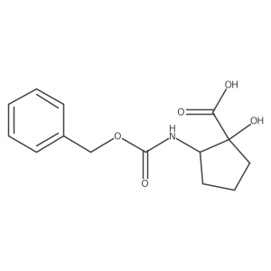rac-(1R,2R)-2-{[(benzyloxy)carbonyl]amino}-1-hydroxycyclopentane-1-carboxylic acid Structure