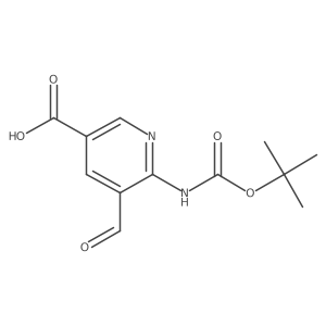 6-{[(Tert-butoxy)carbonyl]amino}-5-formylpyridine-3-carboxylic acid Structure