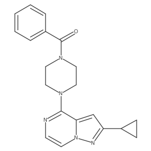 1-Benzoyl-4-{2-cyclopropylpyrazolo[1,5-a]pyrazin-4-yl}piperazine结构式