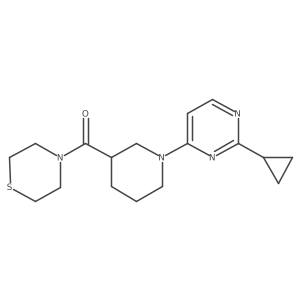 4-[1-(2-Cyclopropylpyrimidin-4-yl)piperidine-3-carbonyl]thiomorpholine Structure