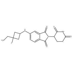 2-(2,6-dioxopiperidin-3-yl)-5-{[(1r,3r)-3-(aminomethyl)-3-fluorocyclobutyl]amino}-2,3-dihydro-1H-isoindole-1,3-dione结构式