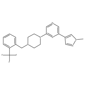 2-(1-methyl-1H-pyrazol-4-yl)-6-(4-{[2-(trifluoromethyl)phenyl]methyl}piperazin-1-yl)pyrazine结构式