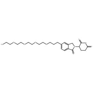 3-[5-[3-[2-[2-[2-(2-Aminoethoxy)ethoxy]ethoxy]ethoxy]propyl]-1-oxo-isoindolin-2-yl]piperidine-2,6-dione Structure