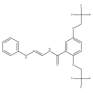 N-[(1E)-(2-phenylhydrazin-1-ylidene)methyl]-2,5-bis(2,2,2-trifluoroethoxy)benzamide Structure