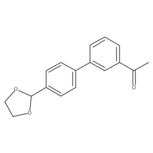 1-[4'-(1,3-Dioxolan-2-yl)[1,1'-biphenyl]-3-yl] ethanone结构式