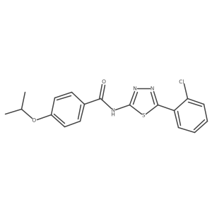 N-(5-(2-chlorophenyl)-1,3,4-thiadiazol-2-yl)-4-isopropoxybenzamide结构式
