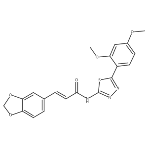 (Z)-3-(benzo[d][1,3]dioxol-5-yl)-N-(5-(2,4-dimethoxyphenyl)-1,3,4-thiadiazol-2-yl)acrylamide结构式