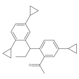 1-[5-Cyclopropyl-2-[1-(2,5-dicyclopropylphenyl)propyl]phenyl]ethanone结构式