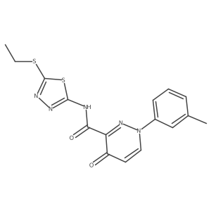 N-[5-(ethylsulfanyl)-1,3,4-thiadiazol-2-yl]-1-(3-methylphenyl)-4-oxo-1,4-dihydropyridazine-3-carboxamide结构式