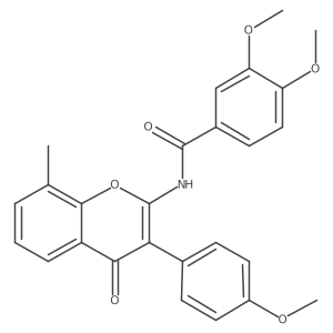 3,4-dimethoxy-N-[3-(4-methoxyphenyl)-8-methyl-4-oxo-4H-chromen-2-yl]benzamide结构式