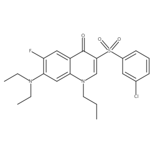 3-((3-chlorophenyl)sulfonyl)-7-(diethylamino)-6-fluoro-1-propylquinolin-4(1H)-one结构式