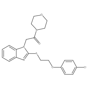 2-{2-[2-(4-Chlorophenoxy)ethylthio]benzimidazolyl}-1-morpholin-4-ylethan-1-one结构式