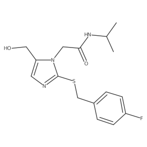 2-(2-((4-fluorobenzyl)thio)-5-(hydroxymethyl)-1H-imidazol-1-yl)-N-isopropylacetamide结构式