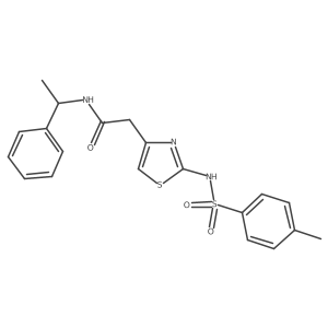 2-(2-(4-methylphenylsulfonamido)thiazol-4-yl)-N-(1-phenylethyl)acetamide Structure