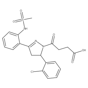 4-[5-(2-chlorophenyl)-3-(2-methanesulfonamidophenyl)-4,5-dihydro-1H-pyrazol-1-yl]-4-oxobutanoic acid结构式