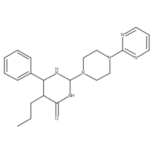 6-Phenyl-5-propyl-2-(4-pyrimidin-2-ylpiperazin-1-yl)-1,3-diazinan-4-one Structure
