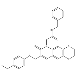 N-benzyl-2-(8-(((4-ethylphenyl)amino)methyl)-7-oxo-2,3-dihydro-[1,4]dioxino[2,3-g]quinolin-6(7H)-yl)acetamide Structure