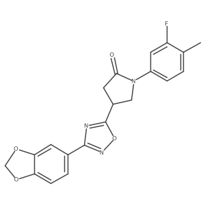 4-[3-(2H-1,3-benzodioxol-5-yl)-1,2,4-oxadiazol-5-yl]-1-(3-fluoro-4-methylphenyl)pyrrolidin-2-one Structure