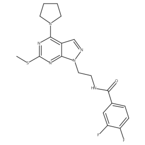 3,4-difluoro-N-(2-(6-(methylthio)-4-(pyrrolidin-1-yl)-1H-pyrazolo[3,4-d]pyrimidin-1-yl)ethyl)benzamide Structure